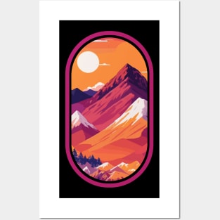 Horizon's Embrace - Mountain Sunset Posters and Art